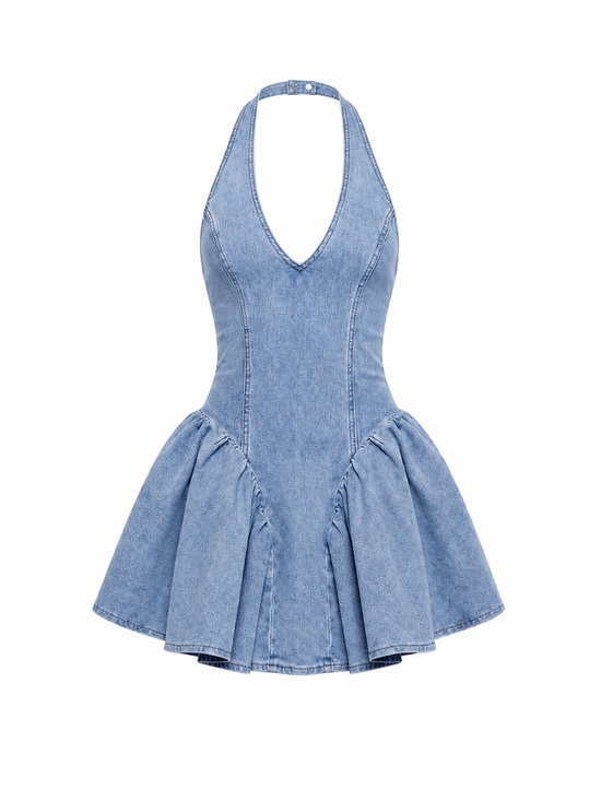 Sugar Thrillz Dresses & Skirts - Sugar Thrillz Pink Heart Logo Tag with Light Blue Fabric